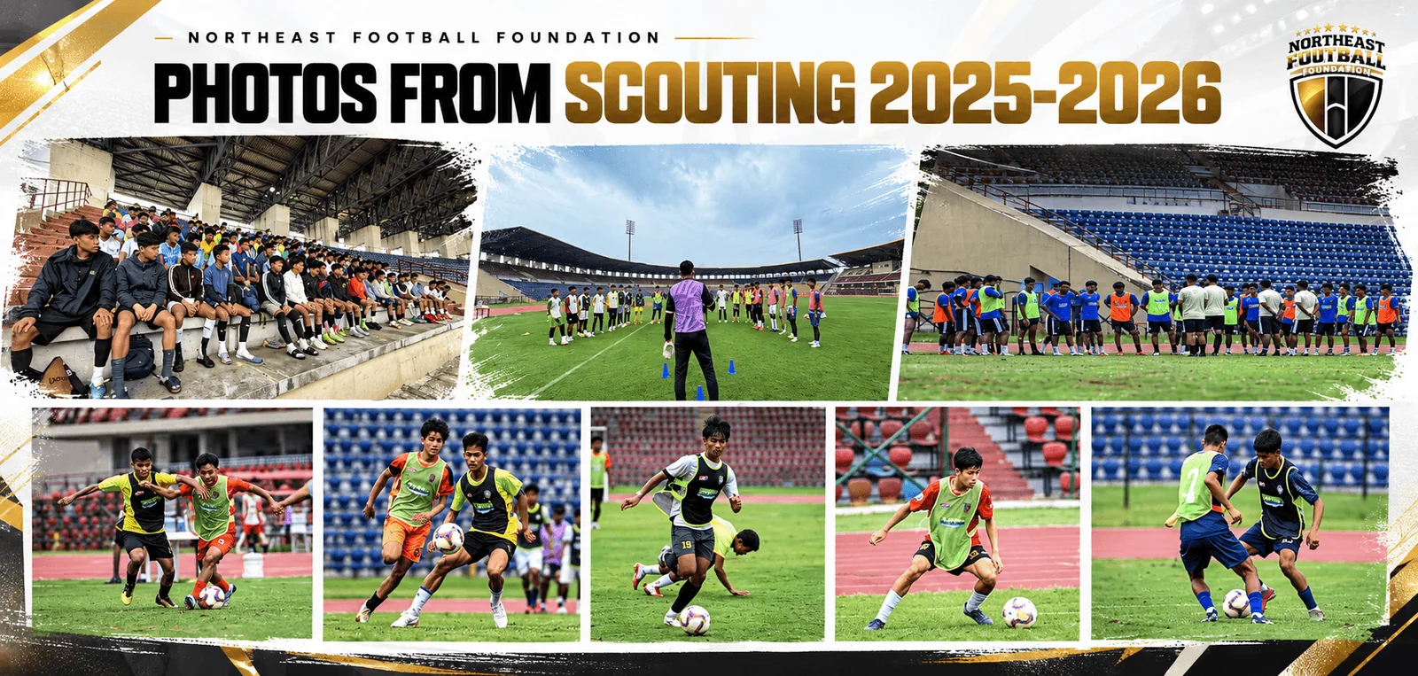 Photo collage from NEFF Scouting 2025–26